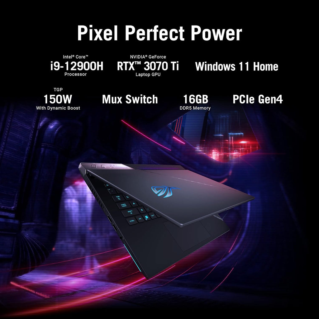 ASUS ROG Strix Scar 15 Gaming Laptop, 15.6â€ 240Hz IPS QHD Display, NVIDIA GeForce RTX 3070 Ti, Intel Core i9 12900H, 16GB DDR5, 1TB SSD, Per-Key RGB Keyboard, Windows 11 Home, G533ZW-AS94Q,Black