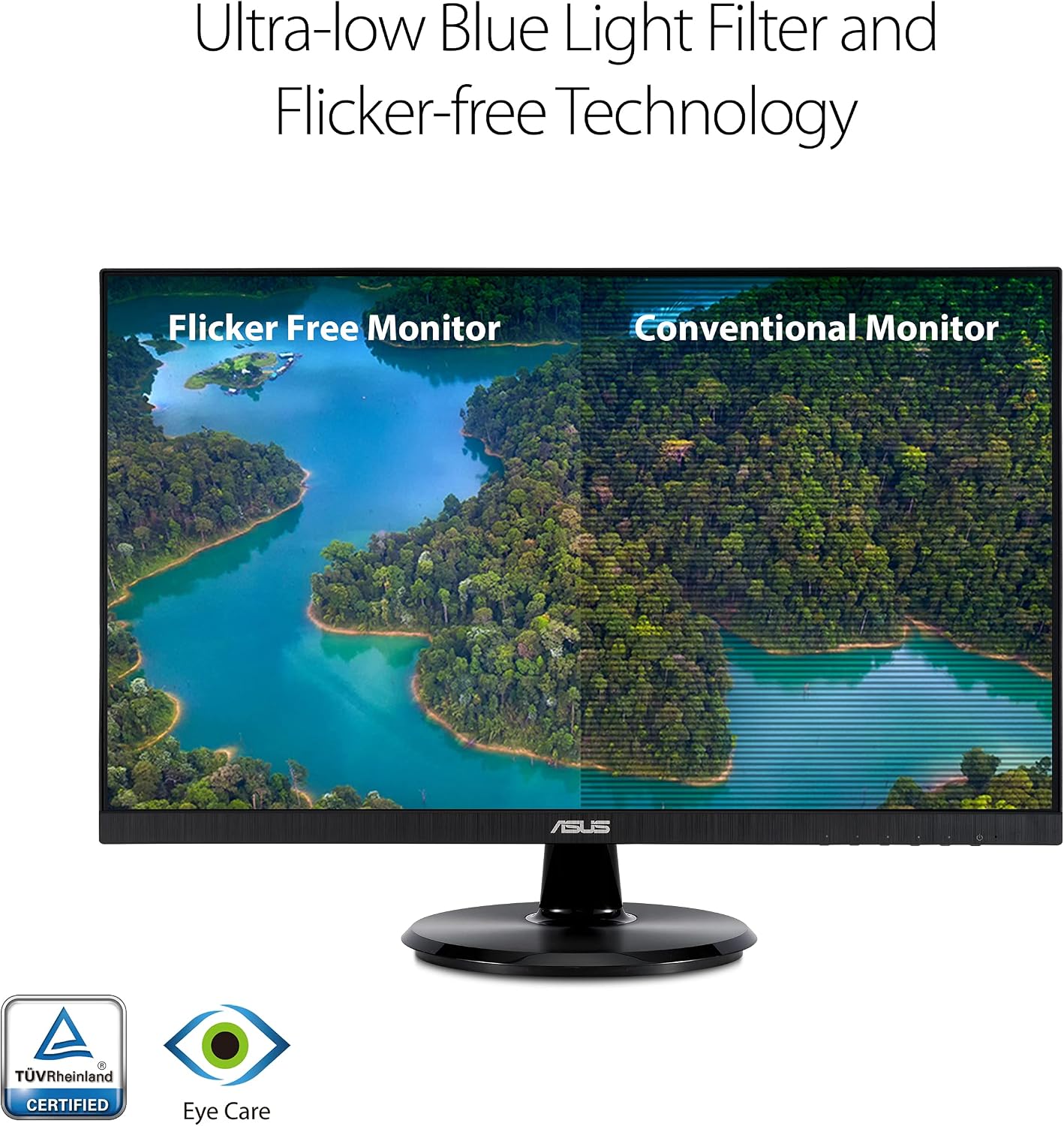 ASUS 23.8' 1080P Monitor (VA24DCP) - Full HD, IPS, 75Hz, USB-C 65W Power Delivery, Speakers, Adaptive-Sync/FreeSync, Low Blue Light, Flicker Free, VESA Mountable, Frameless, HDMI