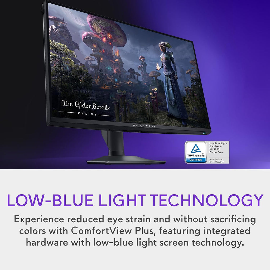 Alienware 27 4K Dual-Resolution Gaming Monitor - AW2725QF - 4K at 180Hz and FHD at 360Hz, 0.5ms GTG 1ms GTG (Extreme Mode), VESA AdaptiveSync, NVIDIA G-SYNC Compatible, HDMI/DP/USB 3.2 Gen1 - Black