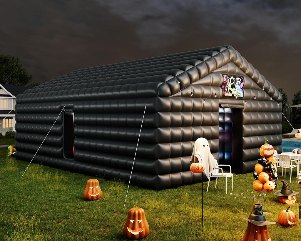 SPECRAFT 30x20x14 FT Large Inflatable Nightclub, Inflatable Tent for Parties with 2 Sides Escape Doors, Party Tent for Birthday Party/Outdoor Events, Black