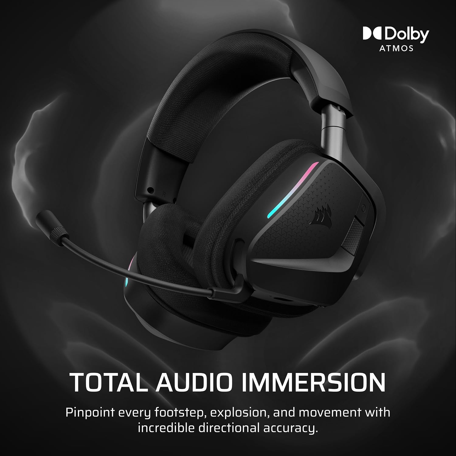 Corsair Void v2 MAX Wireless Gaming Headset for PC, PS5, PS4, Switch, Mobile - Simultaneous 2.4GHz+Bluetooth, Dolby Atmos, Sonarworks SoundID, 70Hr Battery, Fast Charging, Clear Microphone - Carbon