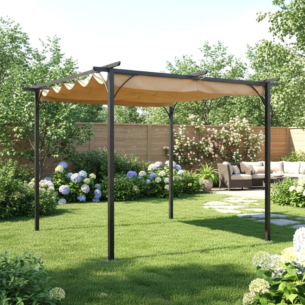 Garden Winds Reinforced Replacement Canopy Top Cover Compatible with The 84C-093 Outsunny 10' x 10' Pergola - Classic Sand, Riplock 350