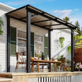 5' x 8' Gazebo for Patio, Gazebo Pergola with Sloped Roof, Large Wall-Mounted Heavy Duty Awnings, for Backyard