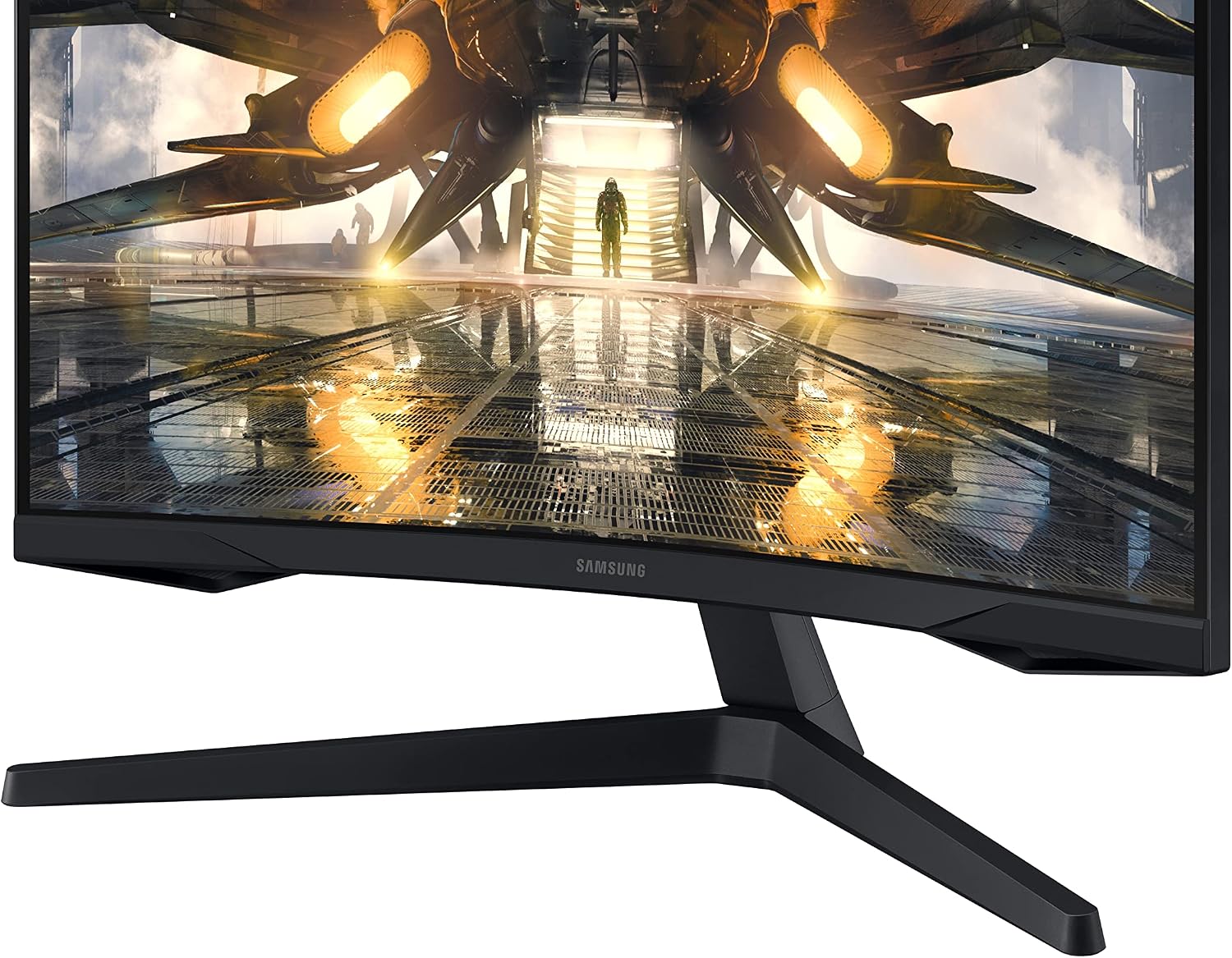 SAMSUNG 27' Odyssey G55A QHD 165Hz 1ms FreeSync Curved Gaming Monitor with HDR 10, Futuristic Design for Any Desktop (LS27AG550ENXZA)