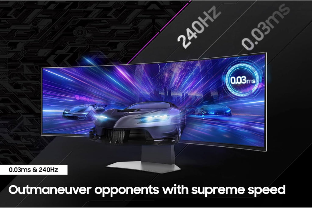Samsung 49' Odyssey OLED G9 (G95SC) Curved Smart Gaming Monitor, QD-OLED, 240Hz, 0.03ms, FreeSync Premium Pro, G-Sync Compatible, Dual QHD, Neo Quantum Processor, LS49CG954SNXZA