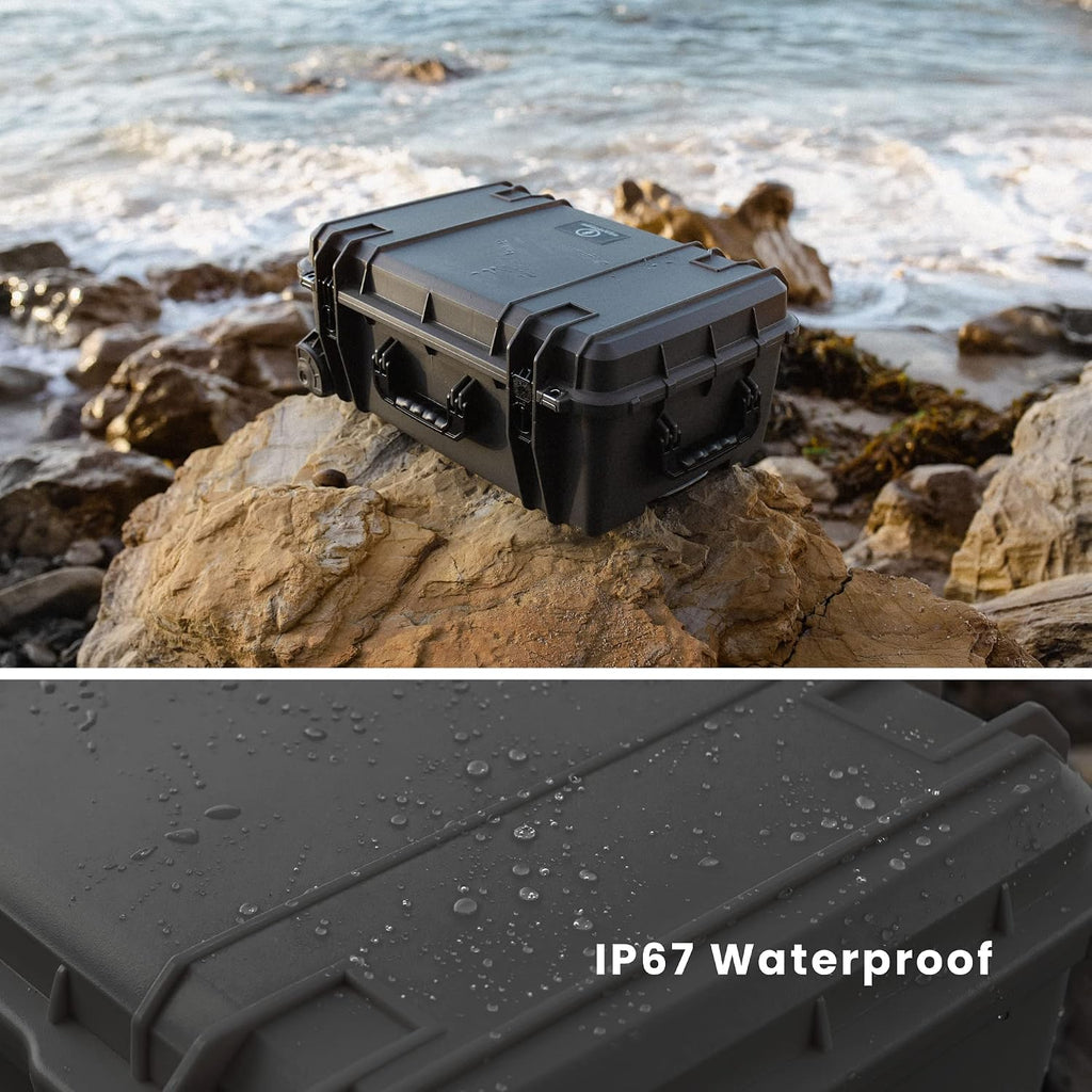 Seahorse 920 Heavy Duty Protective Dry Box Case With Foam - TSA Approved / Mil Spec / IP67 Waterproof / USA Made for Scuba Gear, Gaming Rigs, Sound Equipment, Travel (Blue)