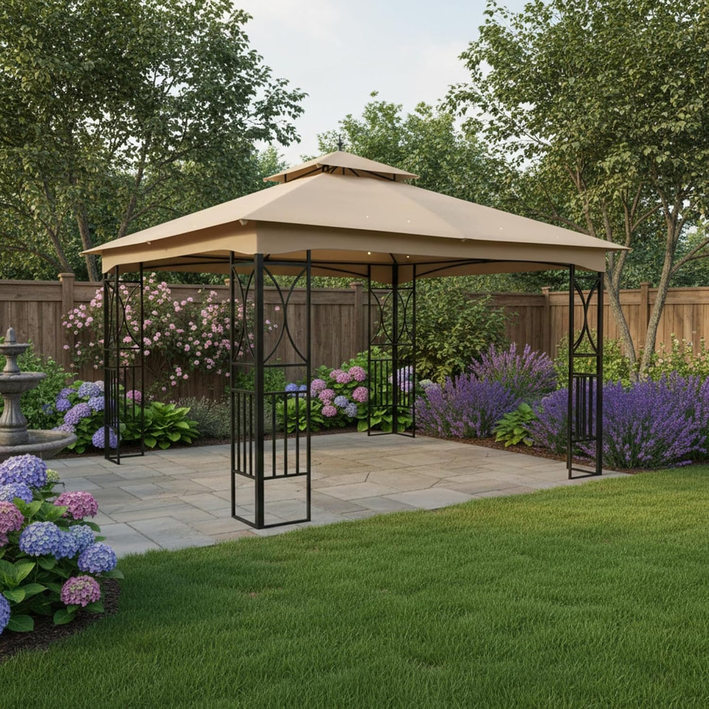 Garden Winds Reinforced RipLock 350 Replacement Canopy Top Cover Compatible with MasterCanopy 11' x 13' Gazebo Models B08NPY5Y4V, B07SFLSDMQ - Beige