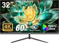 Gawfolk 32 Inch 4K UHD Computer Monitor, Ultra-Clear (3840×2160p) Screen, 100% sRGB,178° Viewing Angle, Display Port、HDMI, Compatible with Wall mounting 100 * 100MM - Black