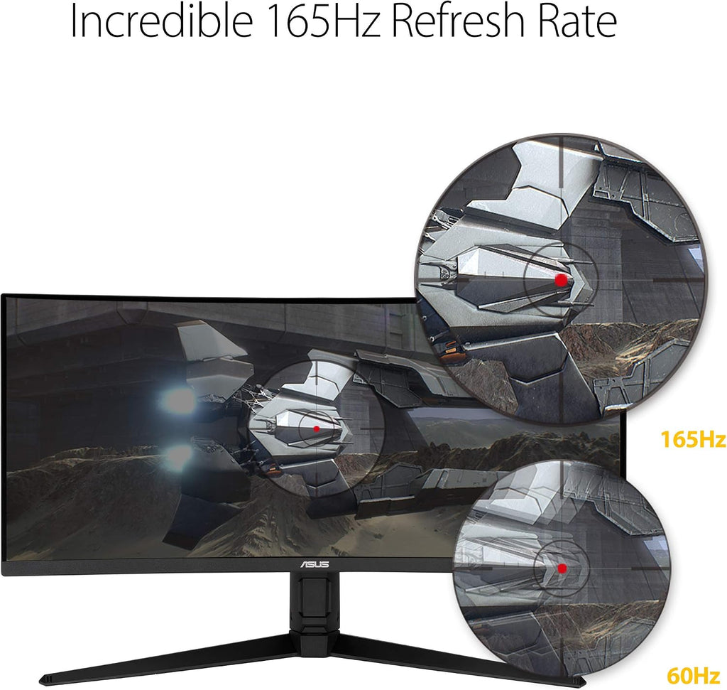 ASUS TUF Gaming VG34VQL1B 34 inches Curved HDR Monitor, WQHD (3440x1440), 165Hz, 1ms (Renewed)