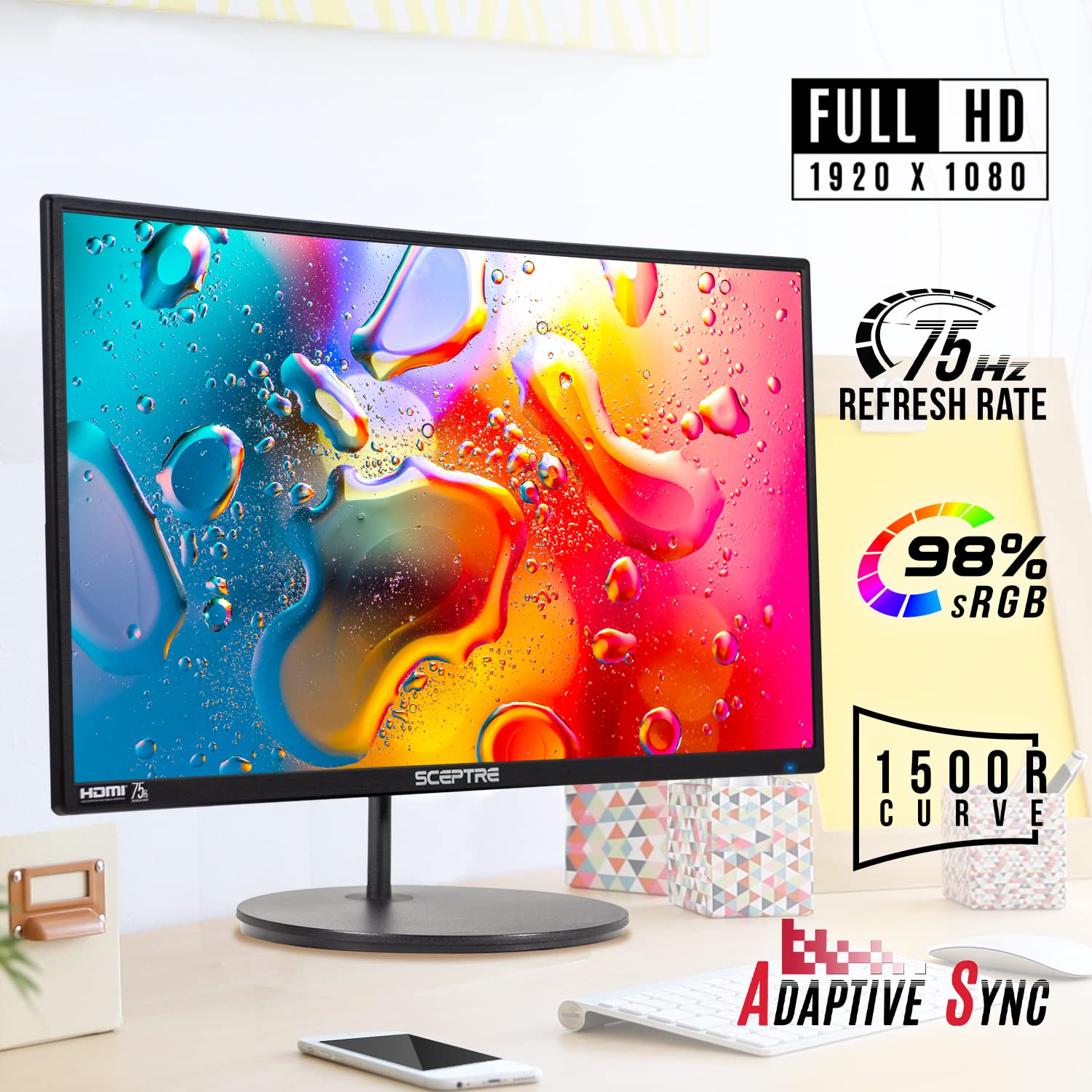 Sceptre 24-27 inch Curved Gaming Monitors (C275W-1920RN) and (C248W-1920RN Series)
