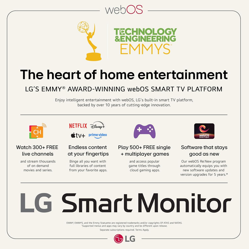 LG 27U730SA-W 27-Inch Smart 4K UHD (3840 x 2160) IPS Computer Monitor, HDR10, Built-in Speaker, Screen Share, Bluetooth, Remote Control, HDMI, USB Type-C PD 65W, Tilt/Height/Swivel/Pivot Stand, White