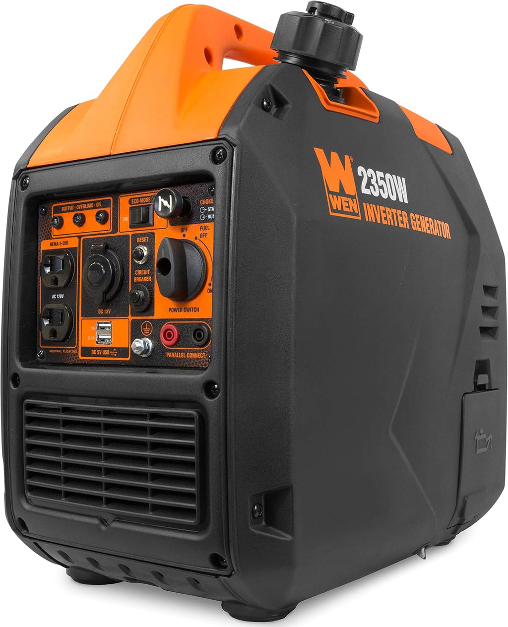WEN Super Quiet 2350-Watt Portable Inverter Generator with Fuel Shut Off, Gasoline Power, Ultra Lightweight (56235i), Black