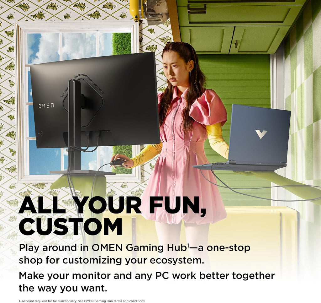 HP OMEN 32c QHD 165Hz Curved Gaming Monitor, QHD Display (2560 x 1440), VA Panel, 99% sRGB, 90% DCI-P3, 16:9, AMD FreeSync Premium Technology, 32c (2023)
