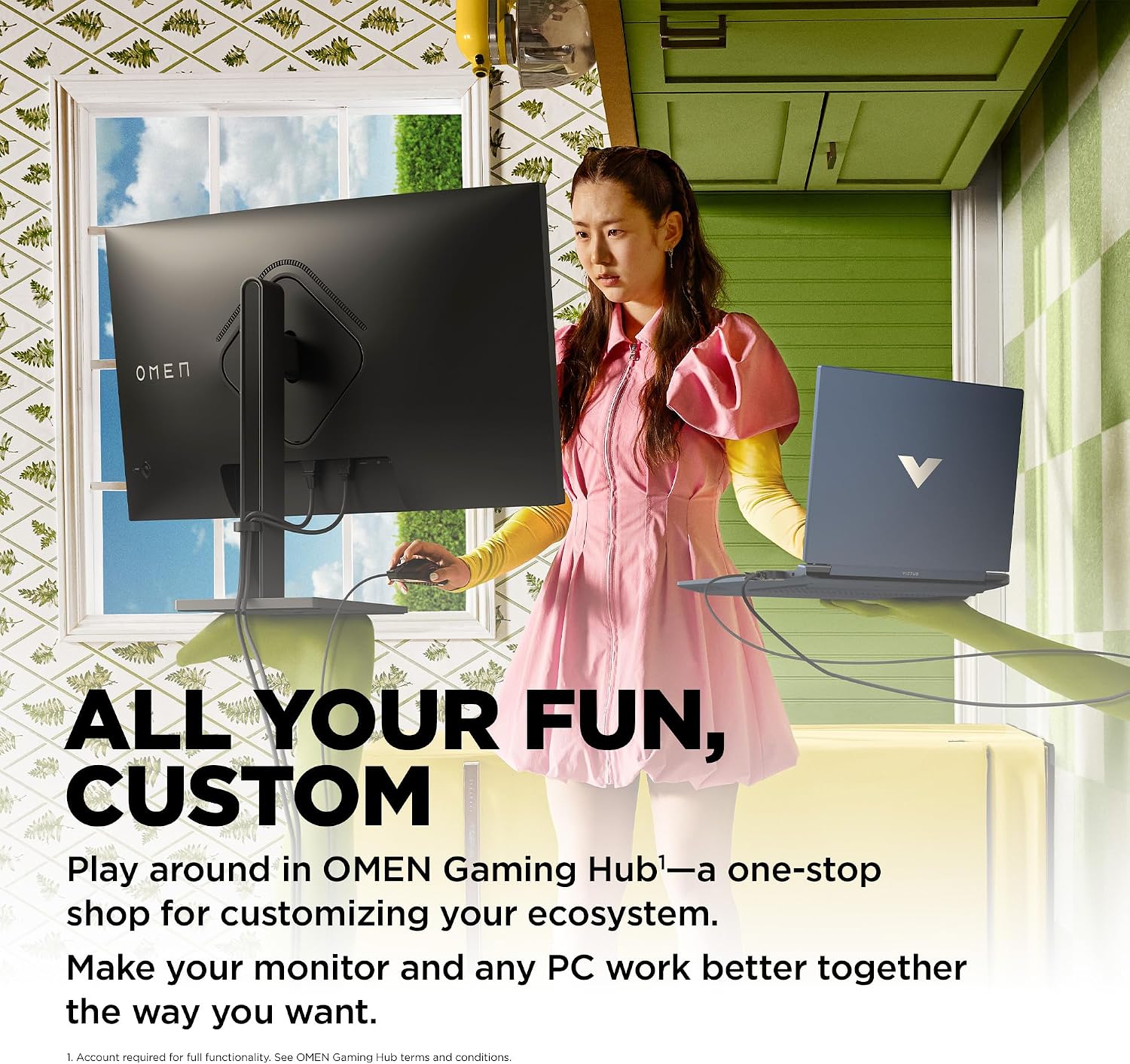 HP OMEN 32c QHD 165Hz Curved Gaming Monitor, QHD Display (2560 x 1440), VA Panel, 99% sRGB, 90% DCI-P3, 16:9, AMD FreeSync Premium Technology, 32c (2023)