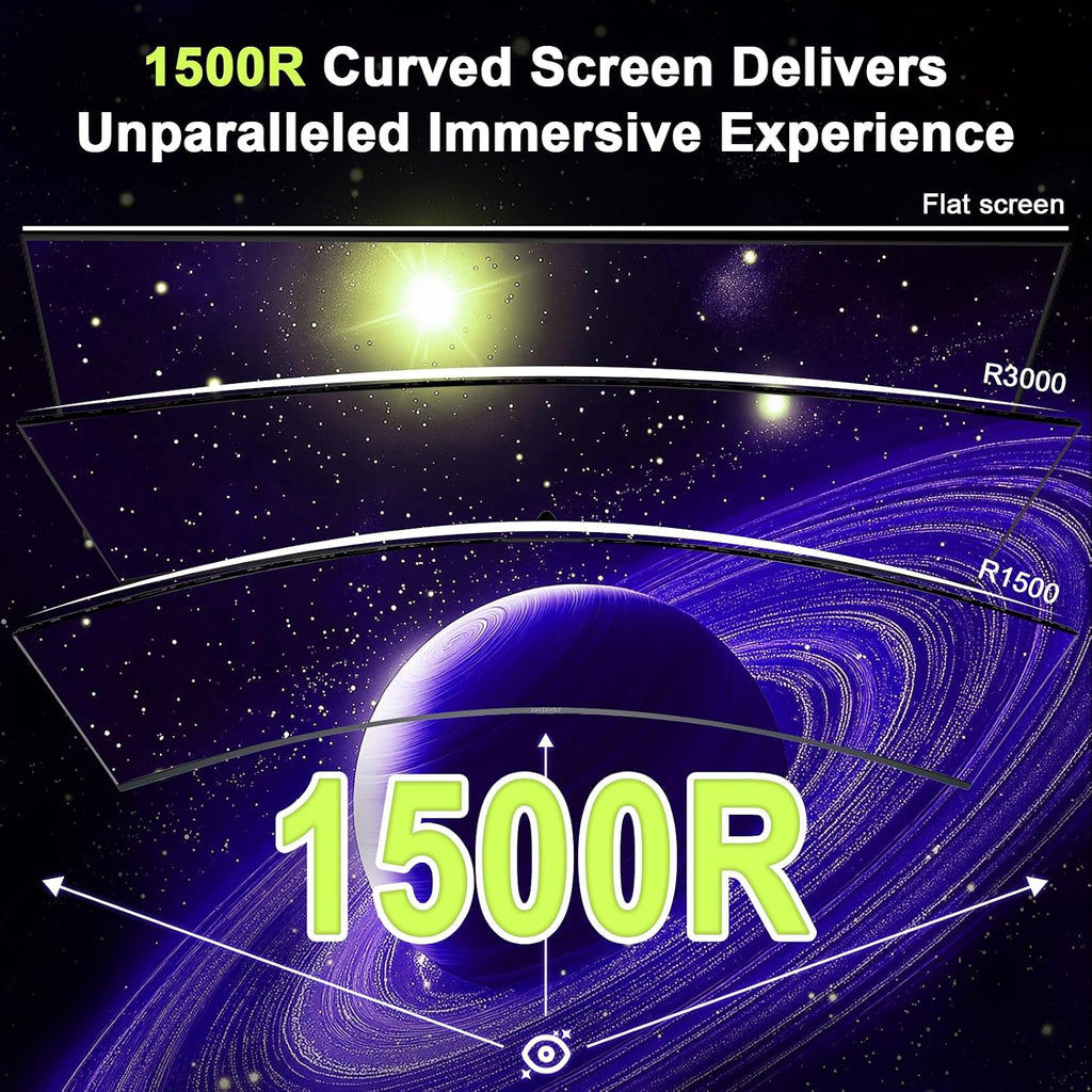 Amzfast 49 Inch Curved Monitor 120Hz DQHD (5120x1440) Ultrawide Gaming Monitor, 120% sRGB, 1500R, 1ms MPRT, HDR, Adaptive Sync, PIP/PBP, Height Adjustable, HDMI 2.0/DP 1.4, VESA 75x75, AMZG49C7U