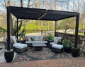 PURPLE LEAF 10' x 12' Louvered Pergola Outdoor Adjustable Louvre Shade Modern Patio Aluminum Pergola with Retractable Roof for Deck Backyard Garden Hardtop Gazebo, Bronze