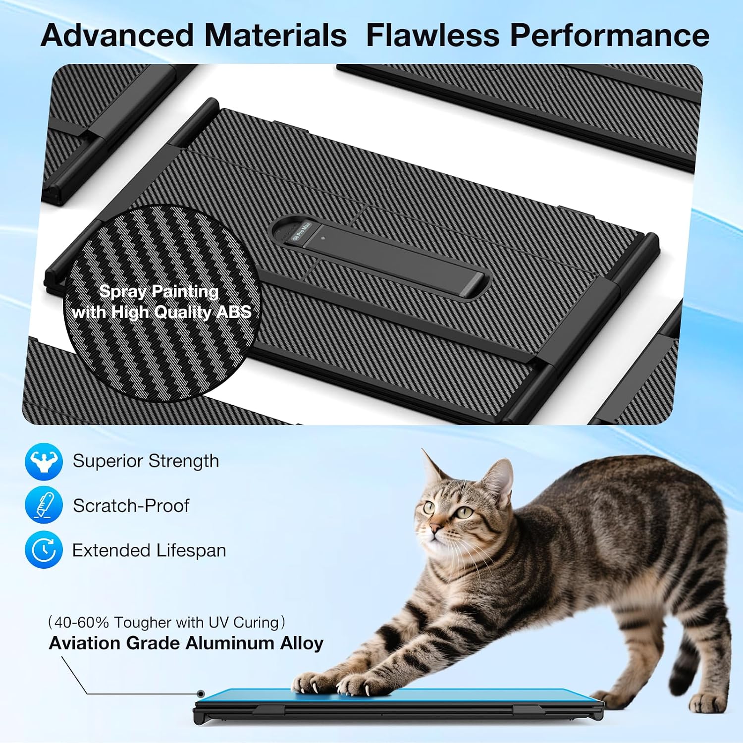 Laptop Screen Extender, Ultra-Thin 15.6' FHD 1200P 16:10 Portable Monitor for Laptop, Lightweight Travel Monitor Extender Plug & Play for 14.2'-17.3' Laptops, Compatible with Wins/Mac/Android/Chrome
