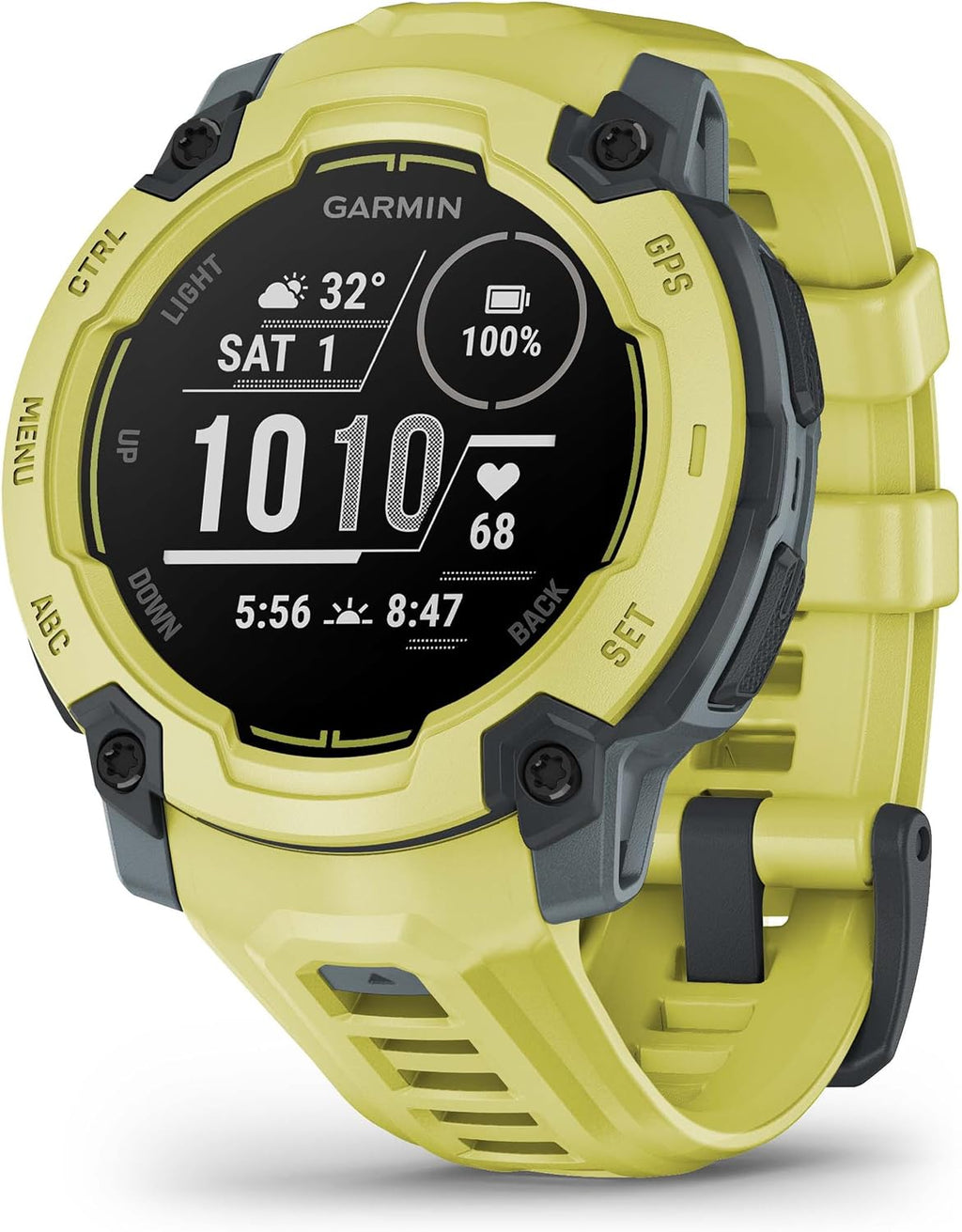PlayBetter Garmin Instinct E 45mm (Electric Lime) Rugged Outdoor GPS Smartwatch Bundle - 24/7 Health Monitoring, Wrist-Based Heart Rate, Long Battery Life Portable Charger & HD Screen Protectors