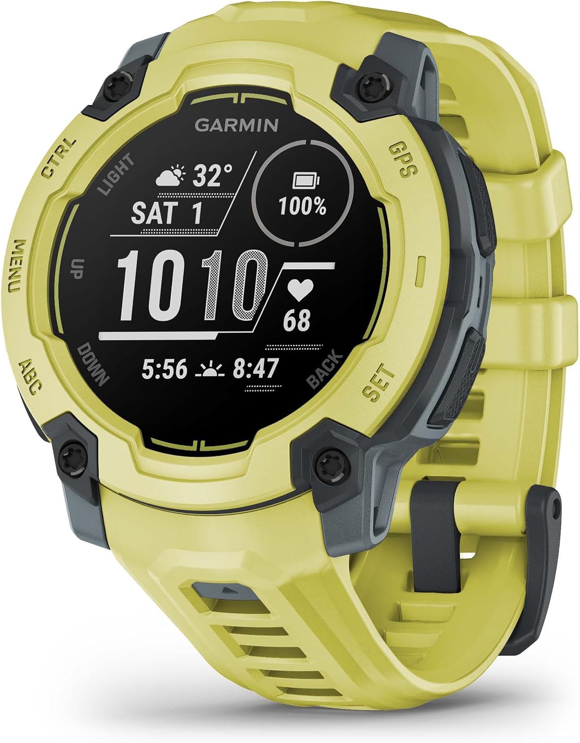 PlayBetter Garmin Instinct E 45mm (Electric Lime) Rugged Outdoor GPS Smartwatch Bundle - 24/7 Health Monitoring, Wrist-Based Heart Rate, Long Battery Life Portable Charger & HD Screen Protectors