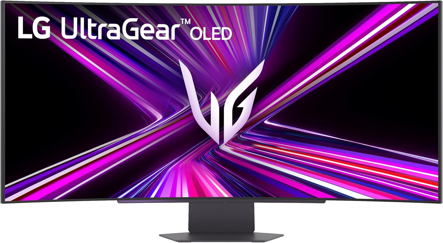 LG 45GX900A-B 45-Inch Ultragear WQHD (3440 x 1440) OLED Curved Gaming Monitor, 240Hz, 0.03ms, NVIDIA G-Sync, VESA DisplayHDR True Black 400, HDMI 2.1, DisplayPort, USB Type-C PD 65W, Black