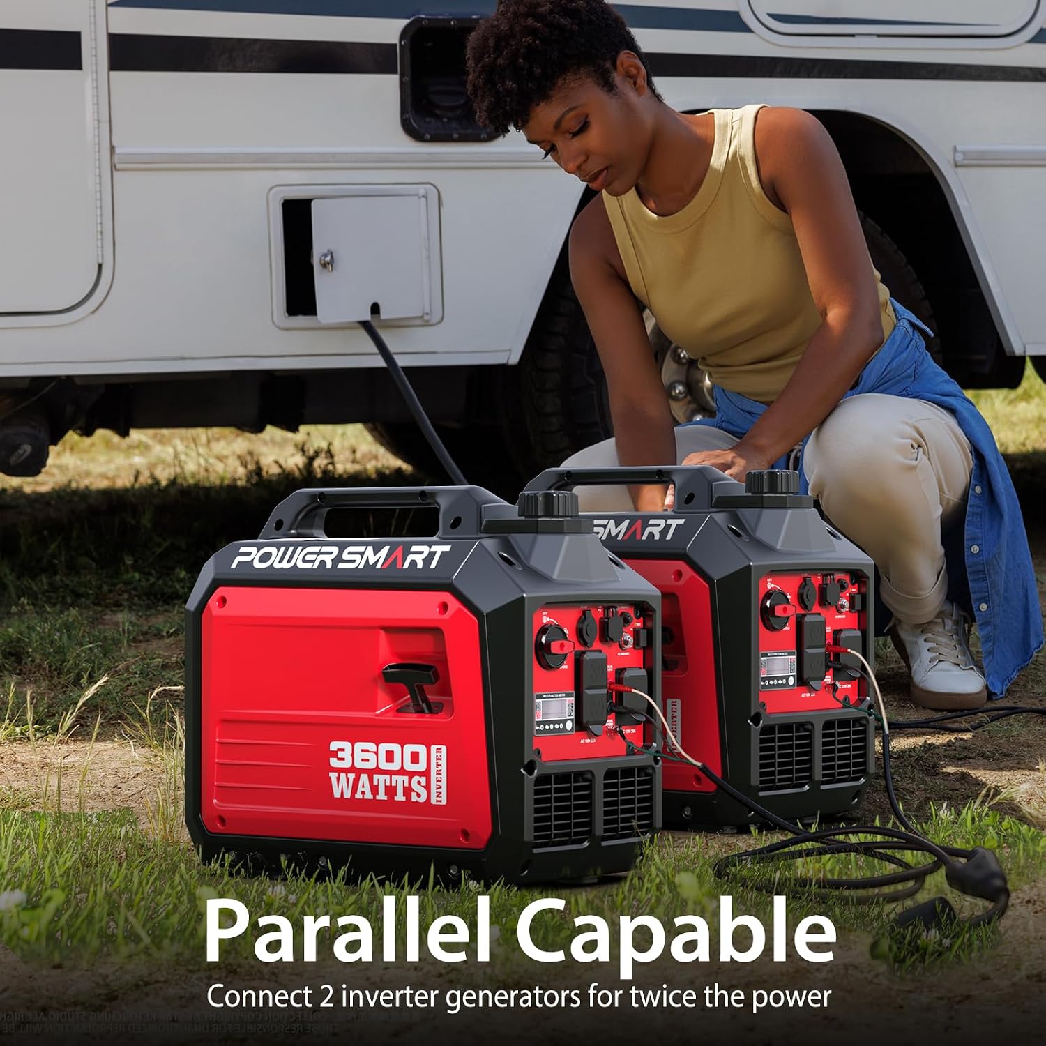 PowerSmart 3600-Watt Portable Inverter Generator, Quiet Technology, RV Ready 30A Outlet, Camping, Home use