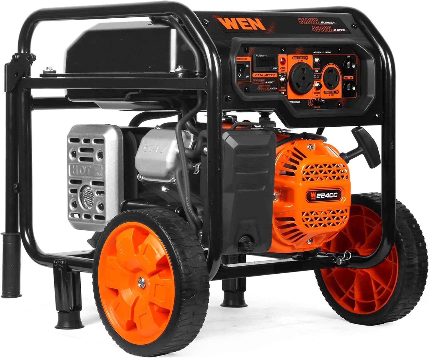 WEN 5600-Watt Portable Generator, 224cc, Transfer-Switch and RV-Ready (GN5600)