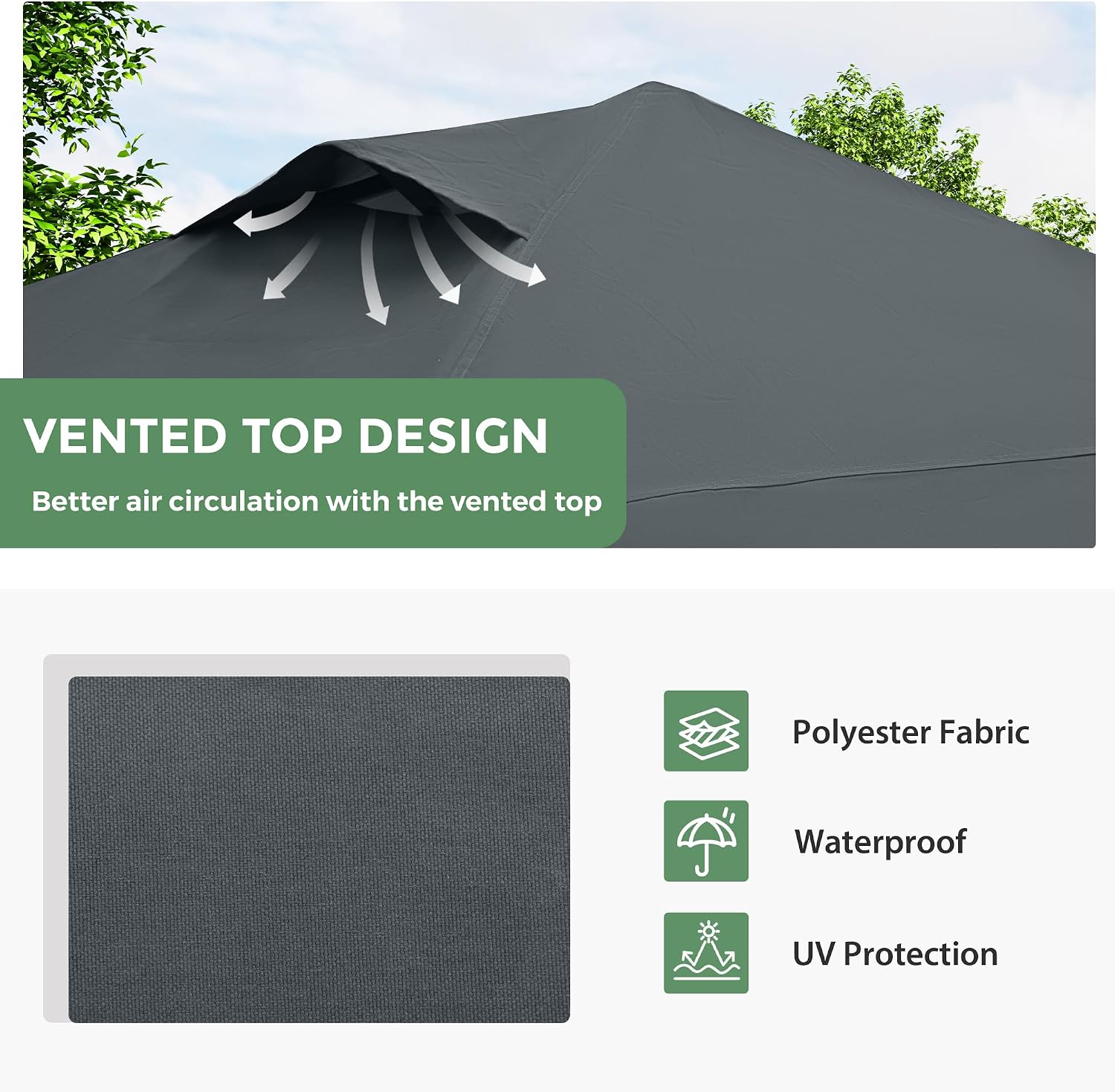 8×5 FT Pop Up Grill Gazebo, Outdoor Grill Canopy with Vented Roof & Side Shelves, Large Portable Canopy for Outdoor Barbecue, Backyard, Patio, Easy Assembly, Grey