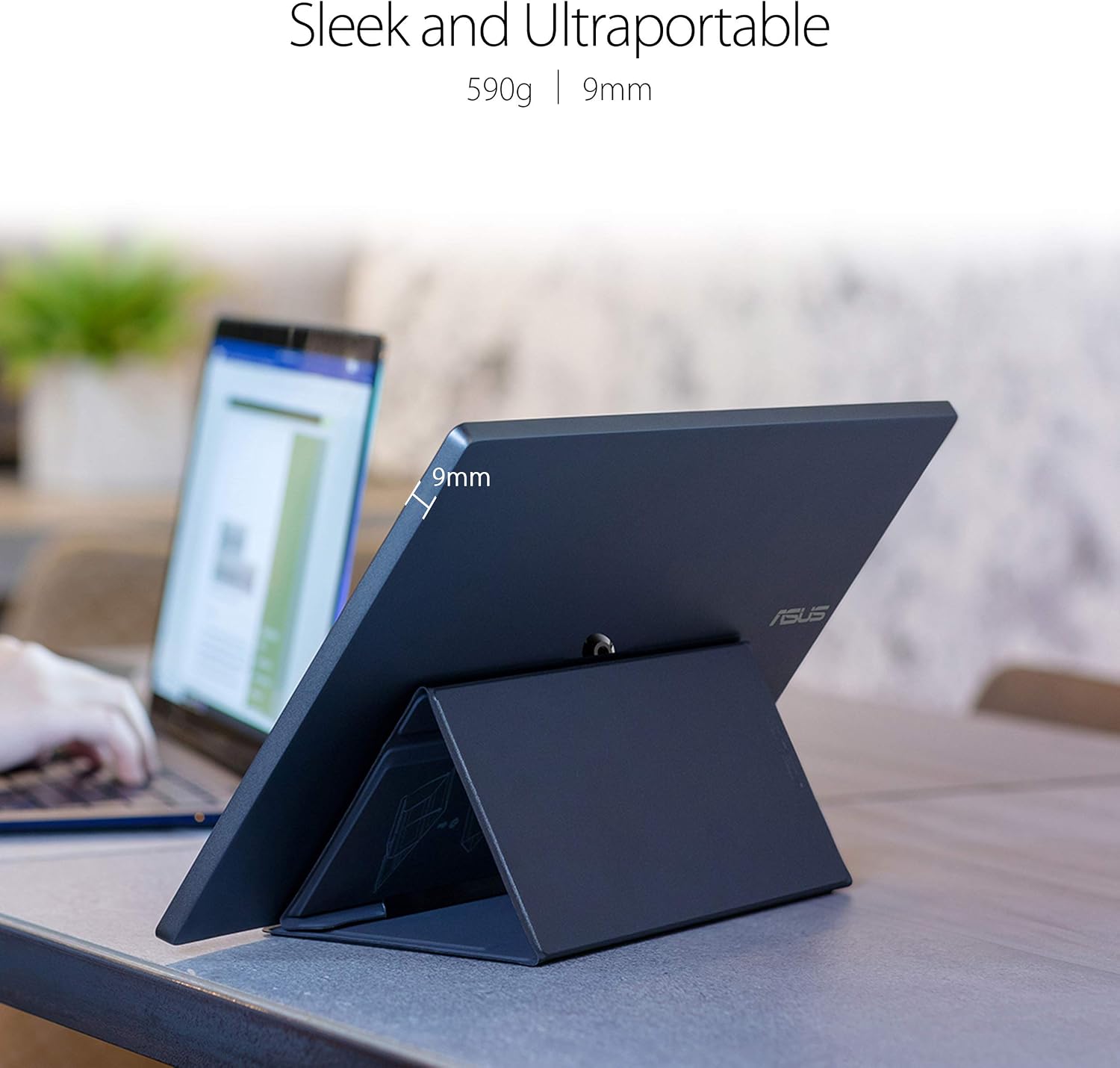 ASUS ZenScreen MB14AC 14' Portable USB Type-C Monitor, 1080P Full HD, IPS, Eye Care, Anti-Glare Surface, External Screen for Laptop, Hybrid Signal Solution