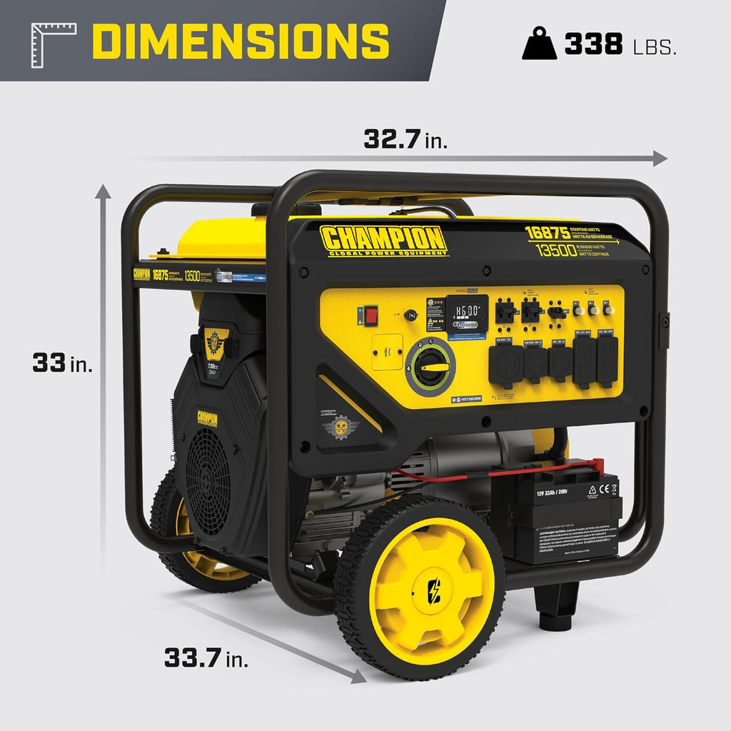 Champion Power Equipment 16,875-Watt Electric Start Home Backup Portable Generator with CO Shield®