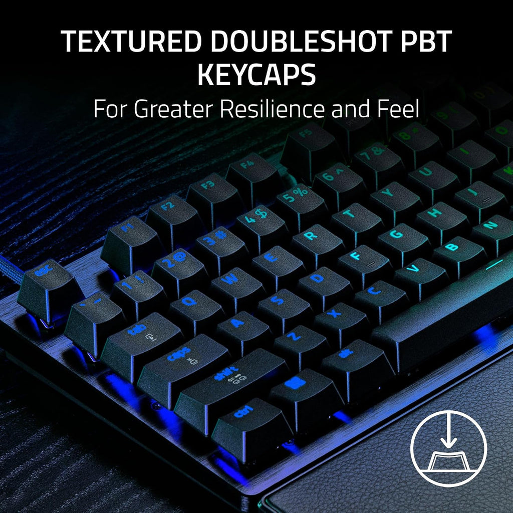 Razer Huntsman V3 Pro TKL 8KHz Esports Gaming Keyboard: Analog Optical Switches Gen 2-8000 Hz Polling Snap Tap - Rapid Trigger - Adjustable Actuation - Media Controls - PBT Keycaps - Black