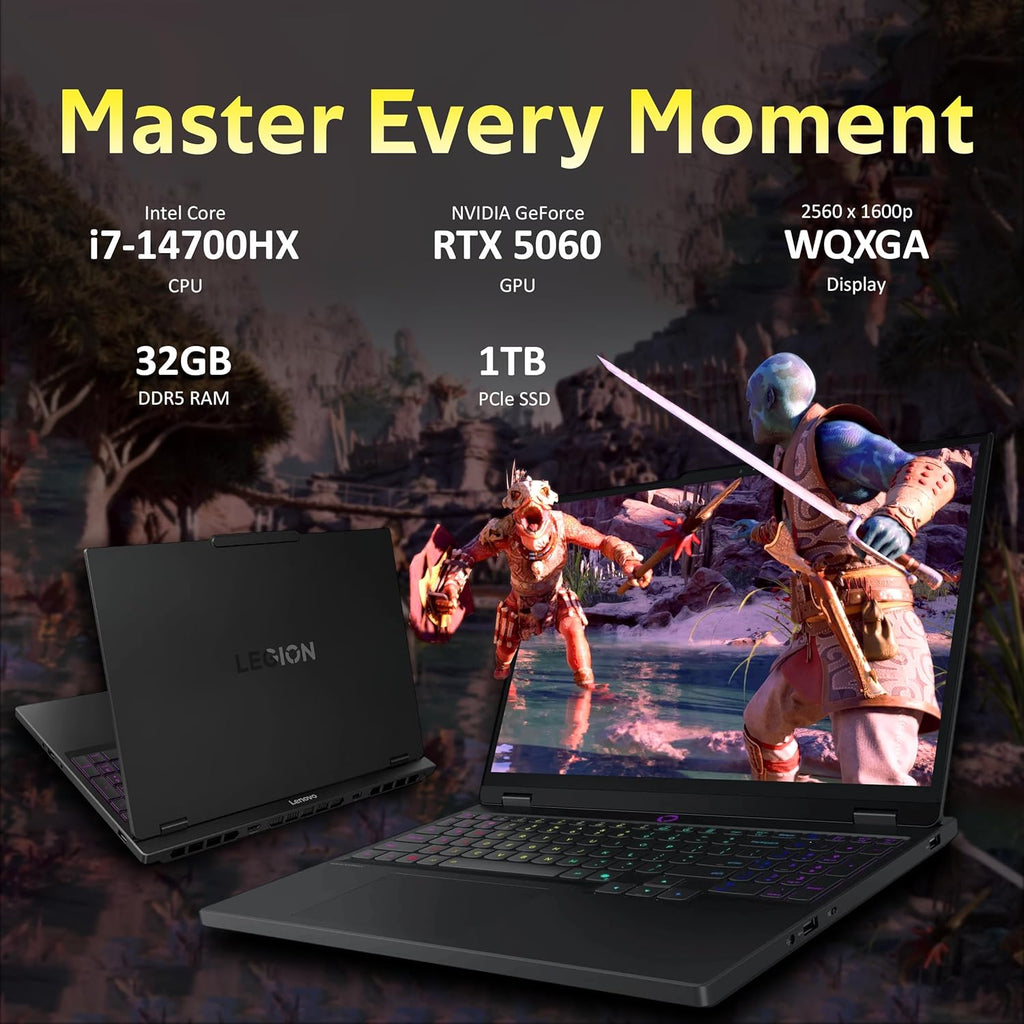 Lenovo Legion 5 15.1' WQXGA OLED 165Hz Gaming Laptop, Intel i7-14700HX, GeForce RTX 5060 8GB GDDR7, 32GB DDR5, 1TB SSD, RGB Backlit Keyboard, 5.0MP Camera, WiFi 7, Win 11, Black, 512GB Docking Station