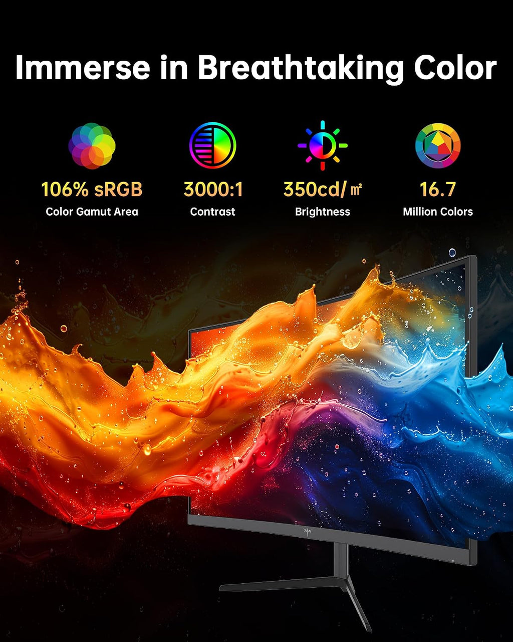 KTC 24 Inch Curved 240Hz Gaming Monitor, FHD 1500R Curved Computer Monitor 1080P, 3000:1 Contrast, Adaptive Sync, HDR, MPRT 1ms, HDMI DisplayPort, Low Blue Light, Tilt, VESA Mount, H24S17P
