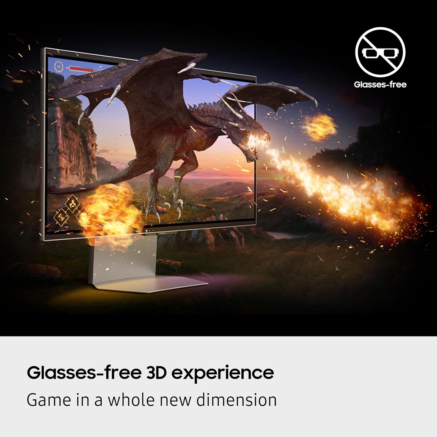 Samsung 27-inch Odyssey 3D G90XF, 4K, 165Hz, Gaming Monitor, 1ms Response Time, AMD FreeSync Premium, Glasses-Free, Ergonomic Stand, LS27FG900XNXZA, 2025