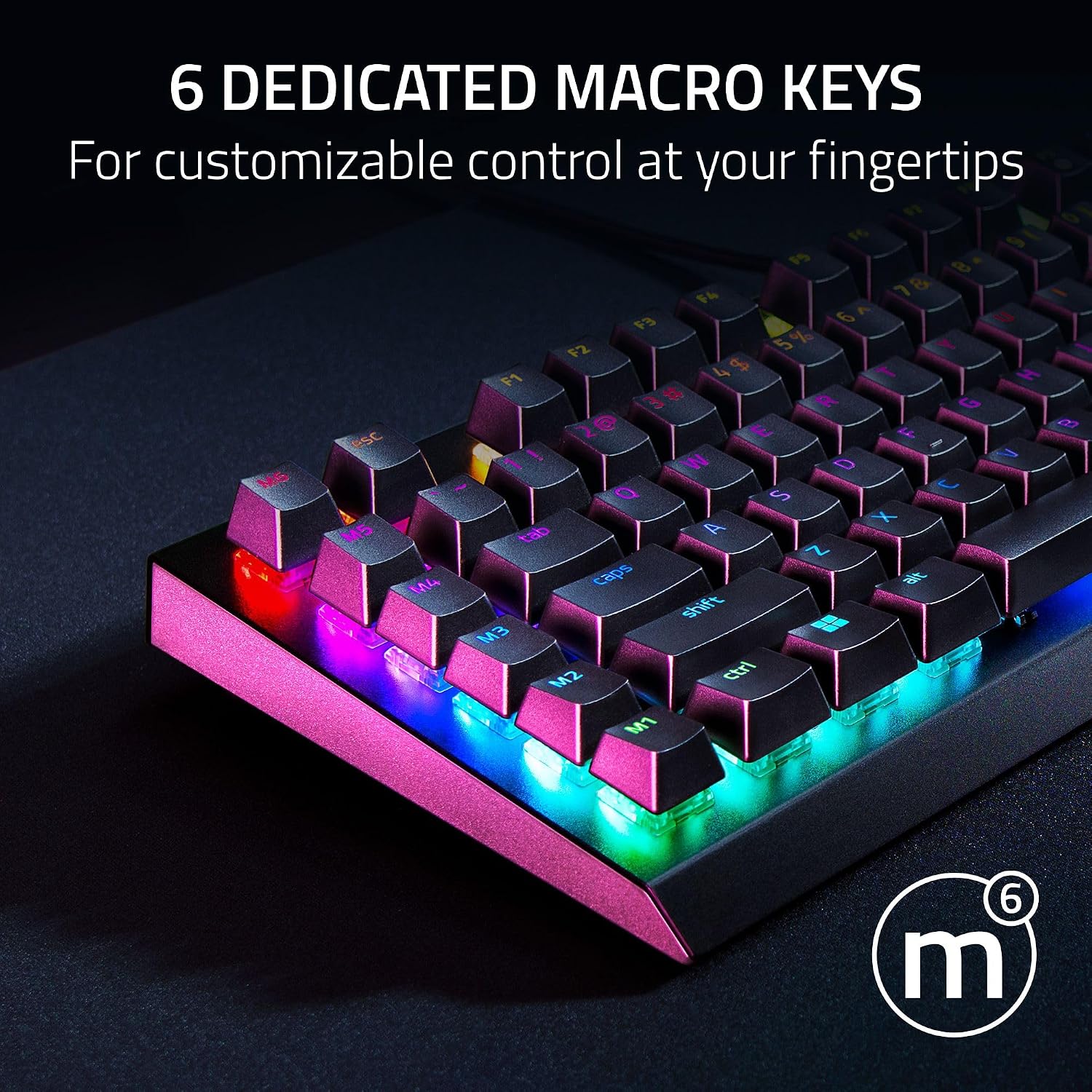 Razer BlackWidow V4 X Mechanical Gaming Keyboard: Green Switches Tactile & Clicky - 6 Macro Keys - Chroma RGB - Doubleshot ABS Keycaps - Roller & Media Keys - Snap Tap