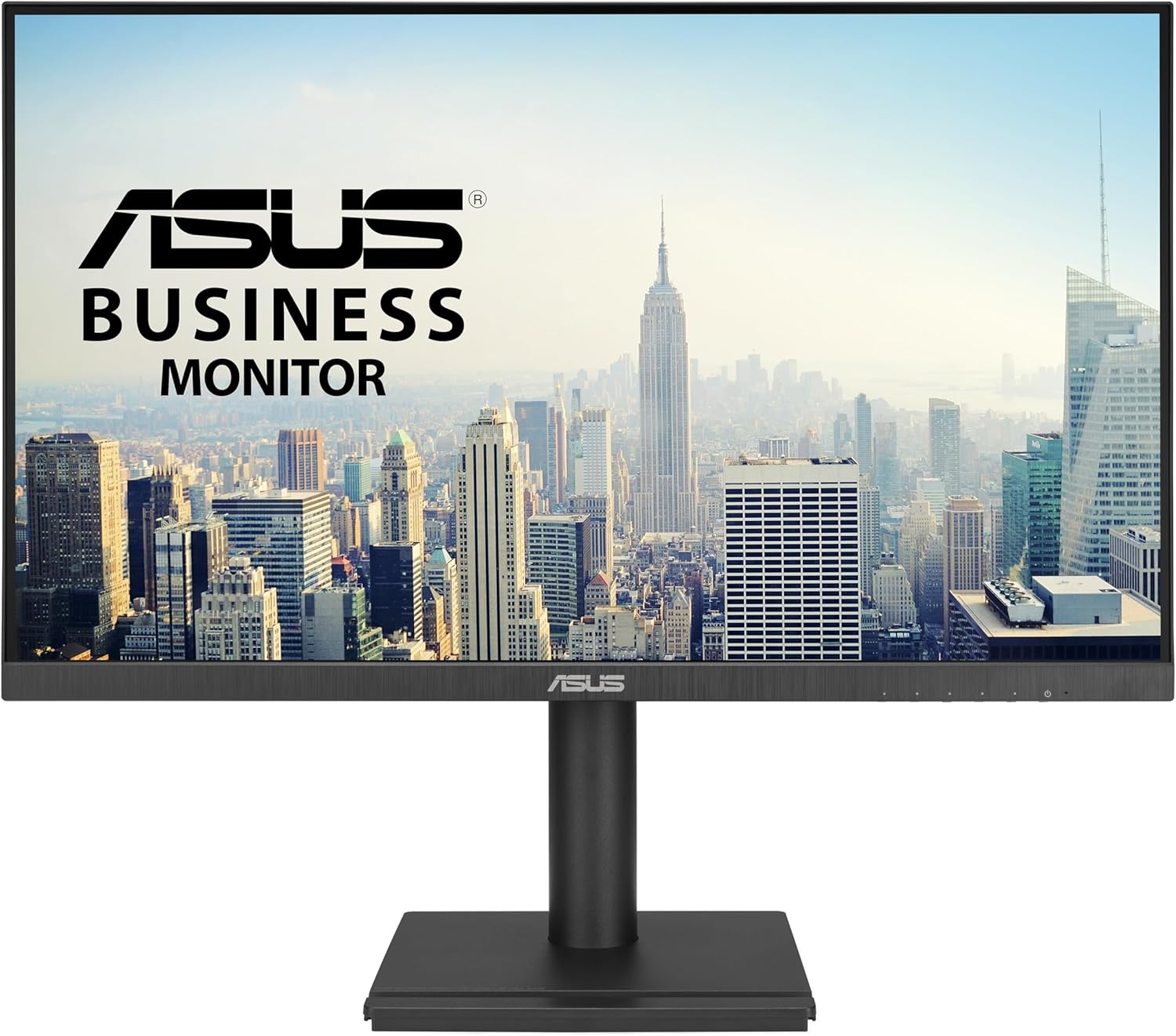 ASUS 27' 1080P Business Monitor (VA27DQFS) - IPS, 100Hz, 1ms, Adaptive-Sync, HDMI, DisplayPort, VGA, for Working and Gaming, Ergo Design, Blue Light Filter, Flicker Free, 3 yr Warranty TAA Compliant