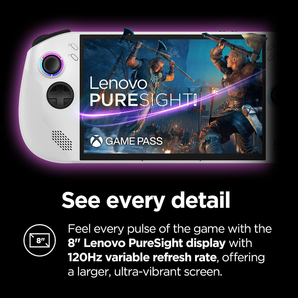 Lenovo Legion Go S - 2025 - Mobile Gaming Console - AMD Radeon graphics - 8' PureSight IPS Display - 120Hz - AMD Ryzen™ Z2 Go - 16GB Memory - 512GB Storage - Glacier White - Free PC Game Pass