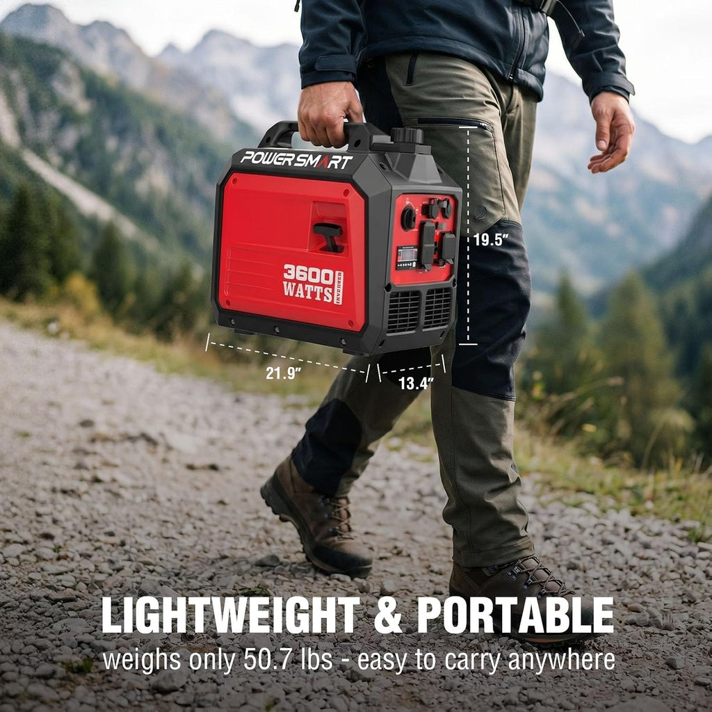 PowerSmart 3600-Watt Portable Inverter Generator, Quiet Technology, RV Ready 30A Outlet, Camping, Home use
