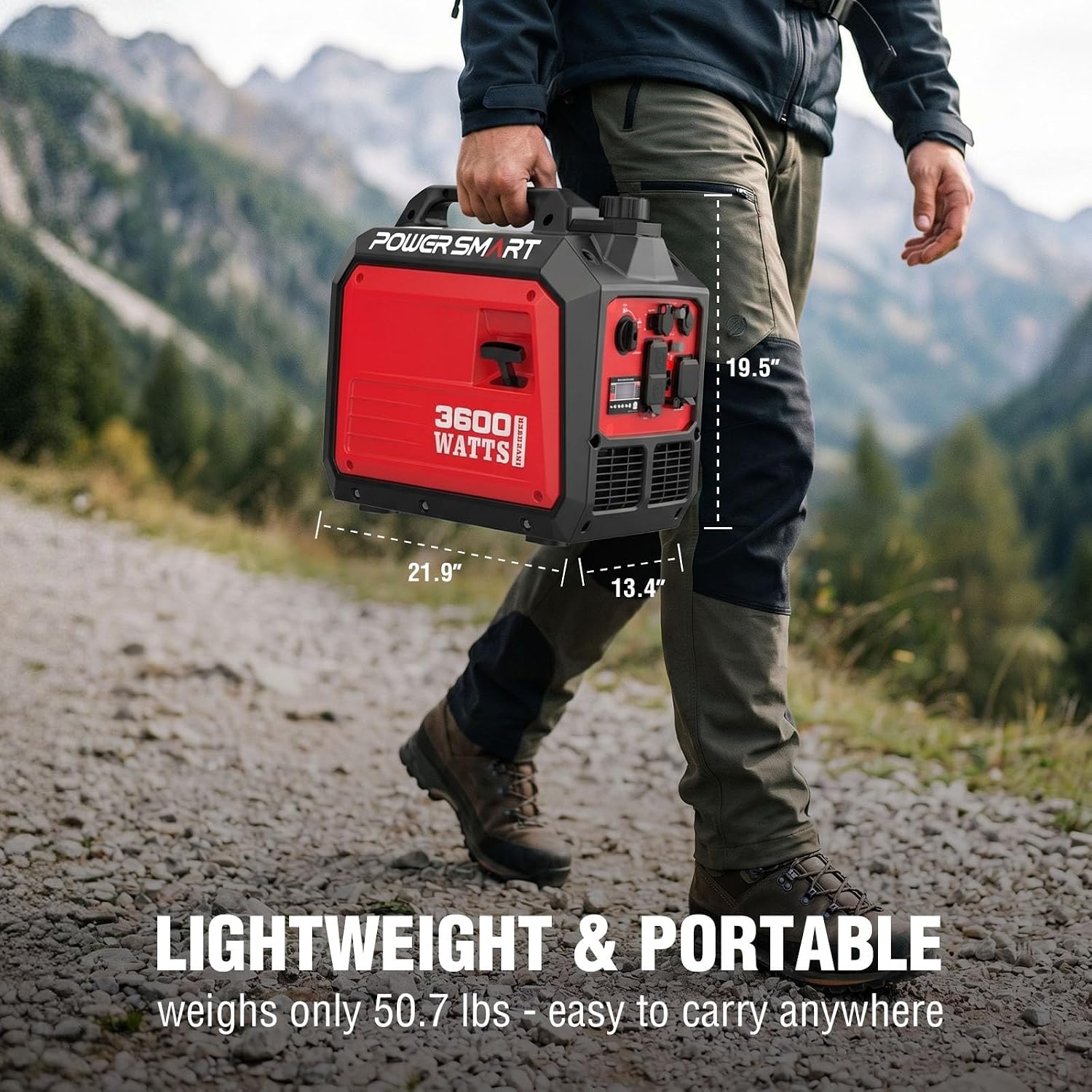 PowerSmart 3600-Watt Portable Inverter Generator, Quiet Technology, RV Ready 30A Outlet, Camping, Home use
