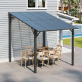 JY QAQA 8x10FT Outdoor Pergola, Gazebo Pergola with Sloped Roof, Large Wall Mounted Heavy Duty Awning for Patio, Deck, Backyard Outdoor pergola