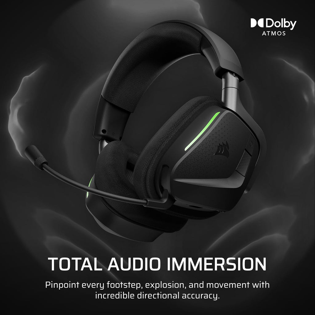 Corsair Void v2 MAX Wireless Multiplatform Gaming Headset for Xbox Series X|S, Xbox One, PC, PS5, PS4, Switch 2, Mobile - Simultaneous 2.4GHz+Bluetooth, 70Hr Battery, Clear Microphone - Carbon