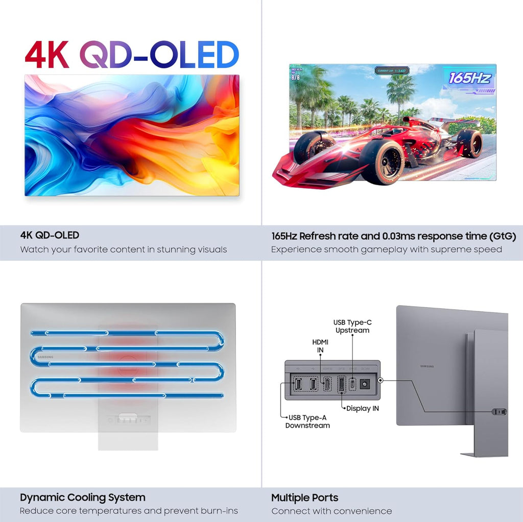 Samsung 32' OLED M9 (M90SF) Smart Monitor with 4K QD-OLED, 165Hz, 0.03ms, Gaming Hub, Samsung Vision AI, 3 Yr Warranty, LS32FM902SNXZA, 2025