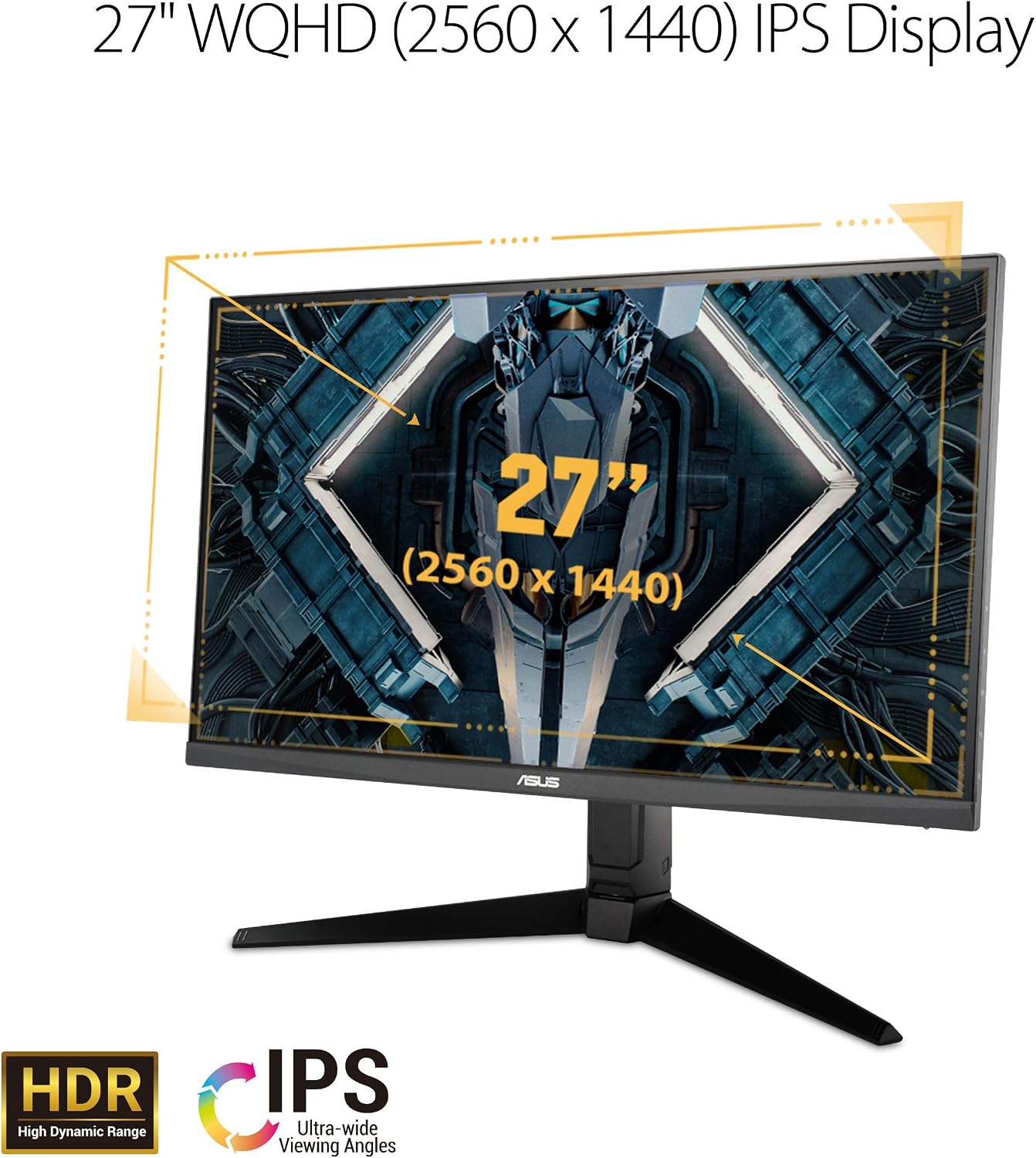 ASUS TUF Gaming VG27AQL1A 27' HDR Monitor, 1440P WQHD (2560 x 1440), 170Hz (Supports 144Hz), IPS, 1ms, G-SYNC Compatible, Extreme Low Motion Blur Sync, HDR400, 130% sRGB, Eye Care, HDMI DisplayPort