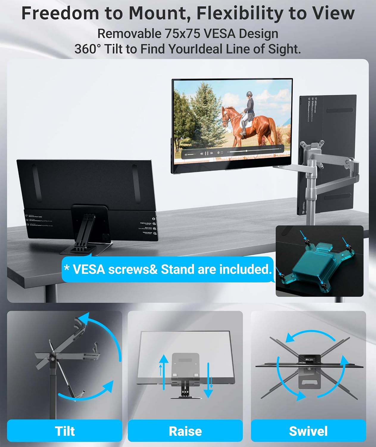 Ingnok Portable Monitor,15.6 inch 10 Point Touchscreen, FHD 1080P Laptop Screen Extender,Multi-Touch Gestures for Laptop,Mac, DC Dimming EyeCare, Adjustable Stand,USB C HDMI