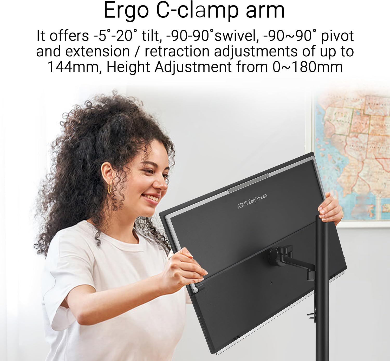 ASUS ZenScreen 27' 1440P Transportable Monitor (MB27ACF) - QHD (2560 x 1440), IPS, 100Hz, USB-C PD 70W, Speakers, Carrying Handle, Kickstand, C-clamp, Sub-woofer, 2.1 Channel Audio, 3 yr Warranty