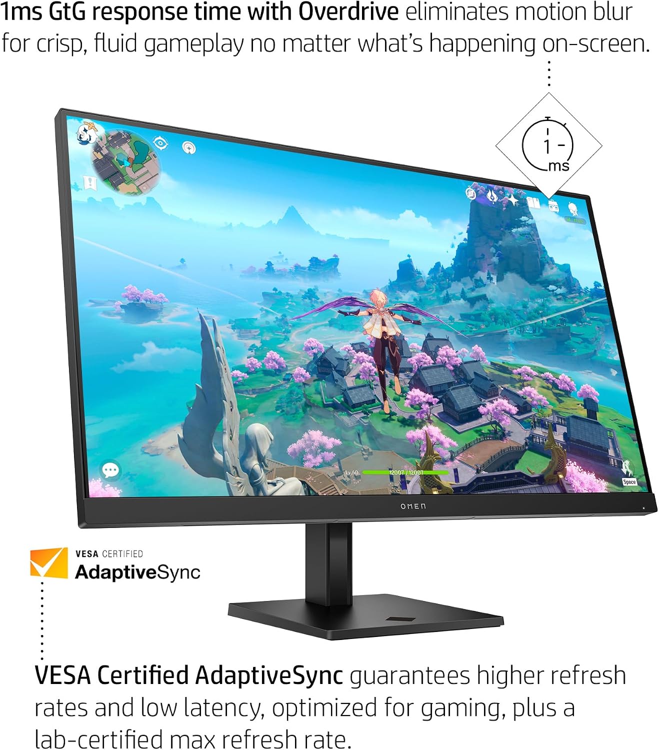 HP OMEN 32q QHD 165Hz Gaming Monitor, QHD Display (2560 x 1440), IPS Panel, 99% sRGB, 95% DCI-P3, 16:9, AMD FreeSync Premium Technology, 32q (2023)