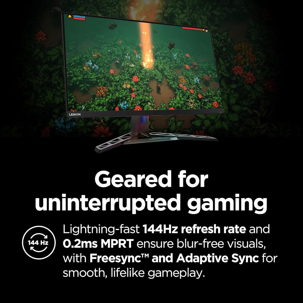 Lenovo Legion Y32p-30 Monitor - Gaming Monitor - 31.5' UHD IPS Display - 144Hz - DisplayHDR™ 400 - AMD FreeSync™ Premium - 0.2ms MPRT - Raven Black - NearEdgeless Design