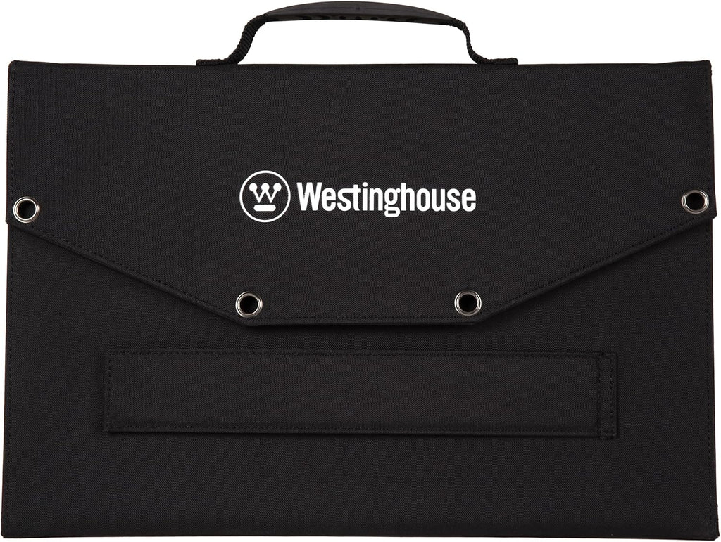 Westinghouse Portable 60W Solar Panel for Portable Power Stations, iPhone, iPad, Tablets, Laptop, with QC 3.0 USB and USB-C ports, DC Output, for Outdoors, Camping, RVs, and Travel,Black