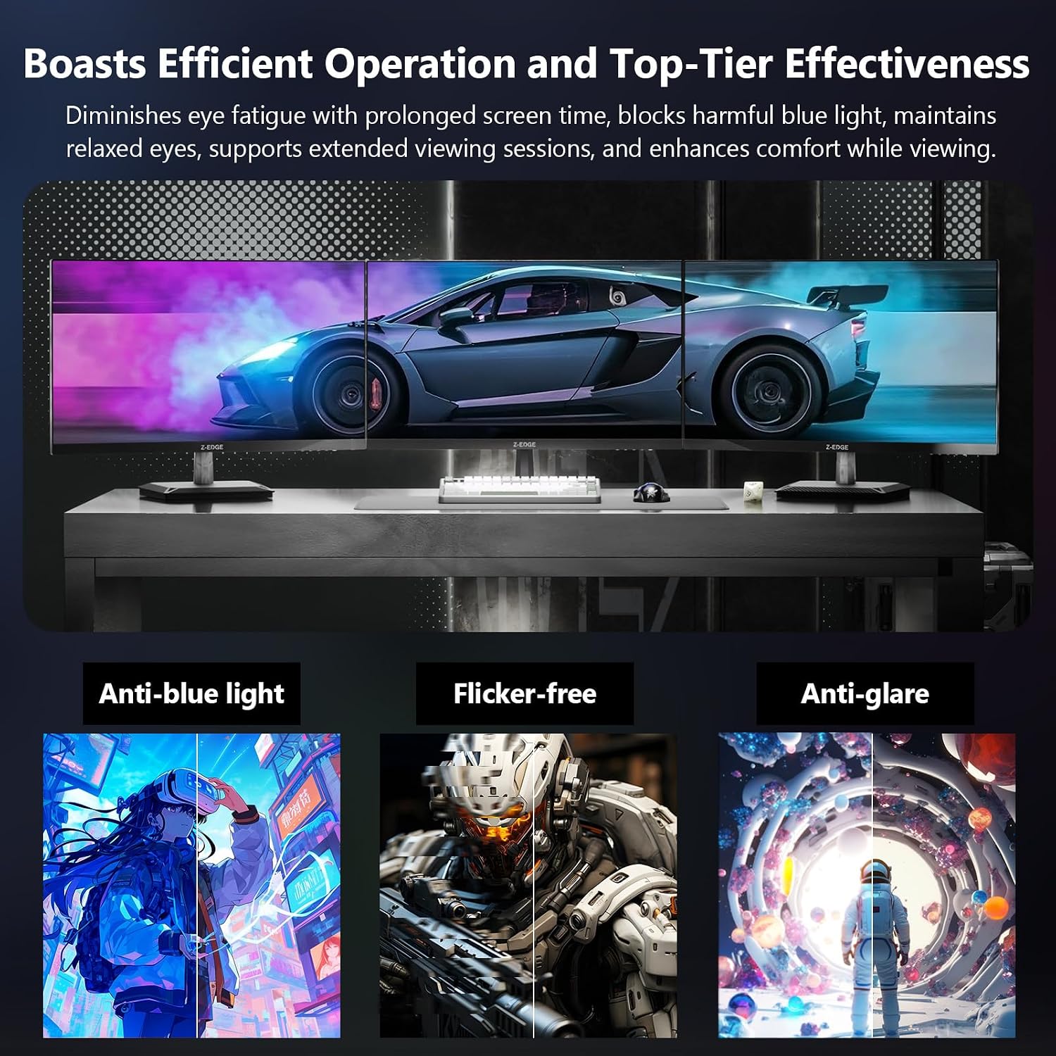 Z-Edge 27 inch Gaming Monitor 320Hz 300Hz, 2K QHD 1440P Fast IPS Monitor, G27IS 1ms MPRT Refresh Rate, sRGB 99%, Shadow Balance, PIP/PBP, HDMI 2.1x2, DP 1.4x2