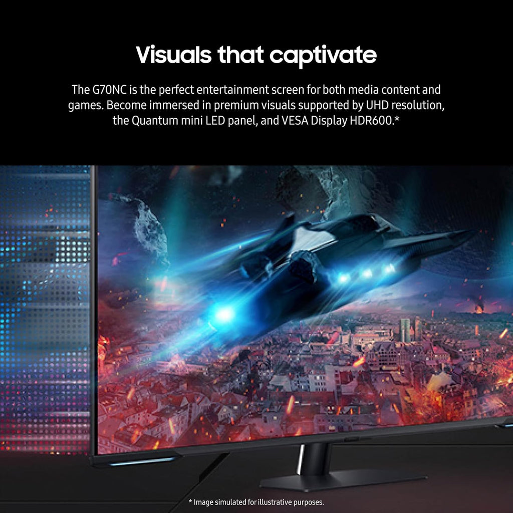 SAMSUNG 43' Odyssey Neo G7 Series 4K UHD Smart Gaming Monitor, 144Hz, 1ms, VESA Display HDR600, Quantum Matrix Technology, AMD FreeSync Premium Pro, LS43CG702NNXZA, Black