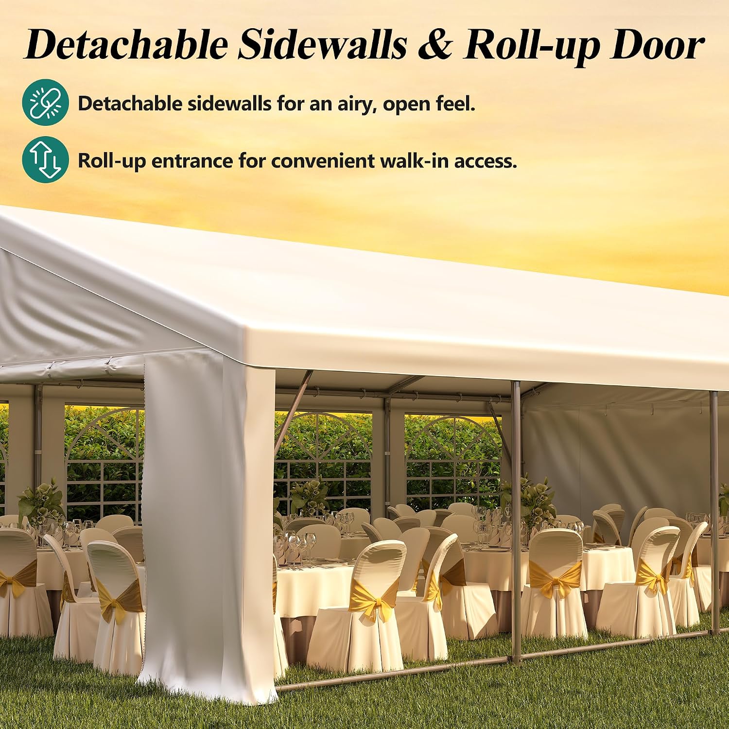 GARTOO 20' x 30' Canopy Party Tent & Carport - Heavy Duty Outdoor Wedding Gazebo with 4 Sand Bags, Event Shelter Canopy for Outdoor Event, Wedding, Birthday Party